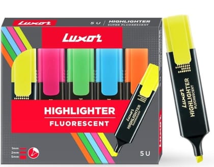 Luxor Fluorescent Highlighter Set - 5 Units