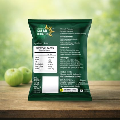 Dr. Renga’s Solar Dried Salted Amla | Dried Gooseberry for Hair, Digestion & Immunity | Natural Dehydrated Fruit Without Sugar | 100g