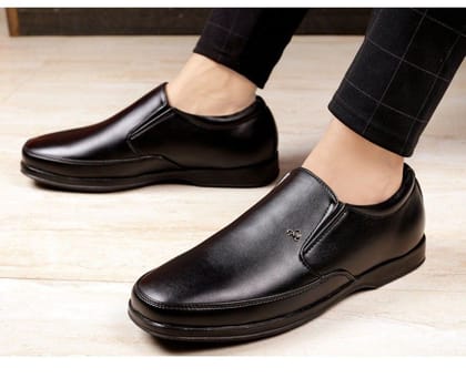 Mens Faux Leather Formal Shoes Size 7 (Black)