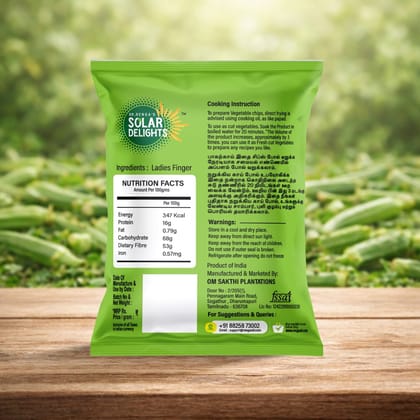 DR. RENGA'S SOLAR DELIGHTS Solar Dried Okra (Bhindi/Ladies Finger) | Dehydrated Dried Vegetable for Cooking | Use in Curries, Sambar & Crispy Fry | 100g