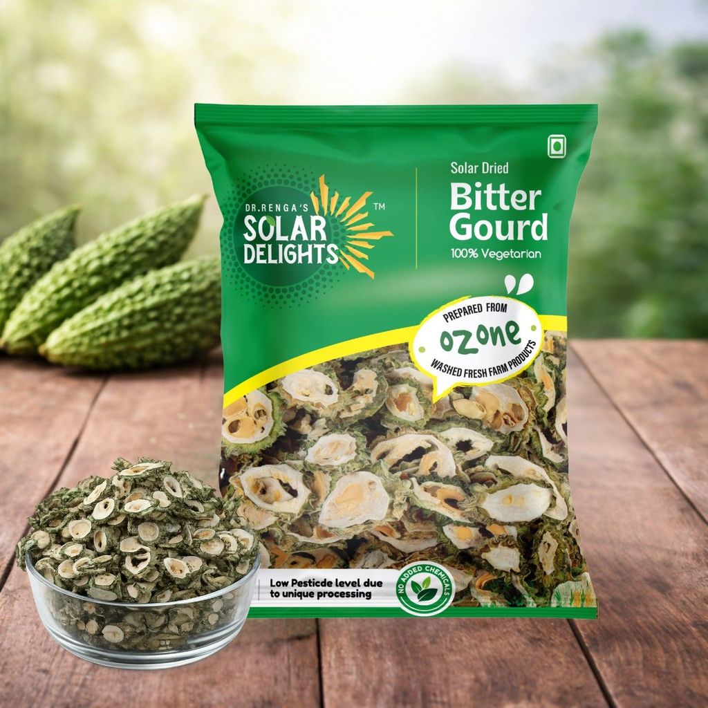 DR. RENGA'S SOLAR DELIGHTS – Solar Dried Bitter Gourd (Karela) Slices | Dehydrated Gourd | Easy to Rehydrate 100 g