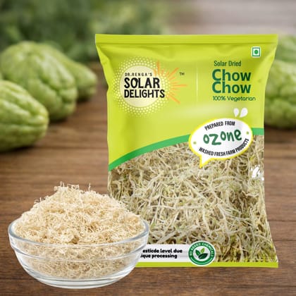 DR. RENGA'S Solar DELIGHTSSolar Dried Chow Chow Grated (Chayote) | 100g | Natural Dehydrated Vegetables Pear | Ready to Cook in Curries, Sambar & Stir Fry