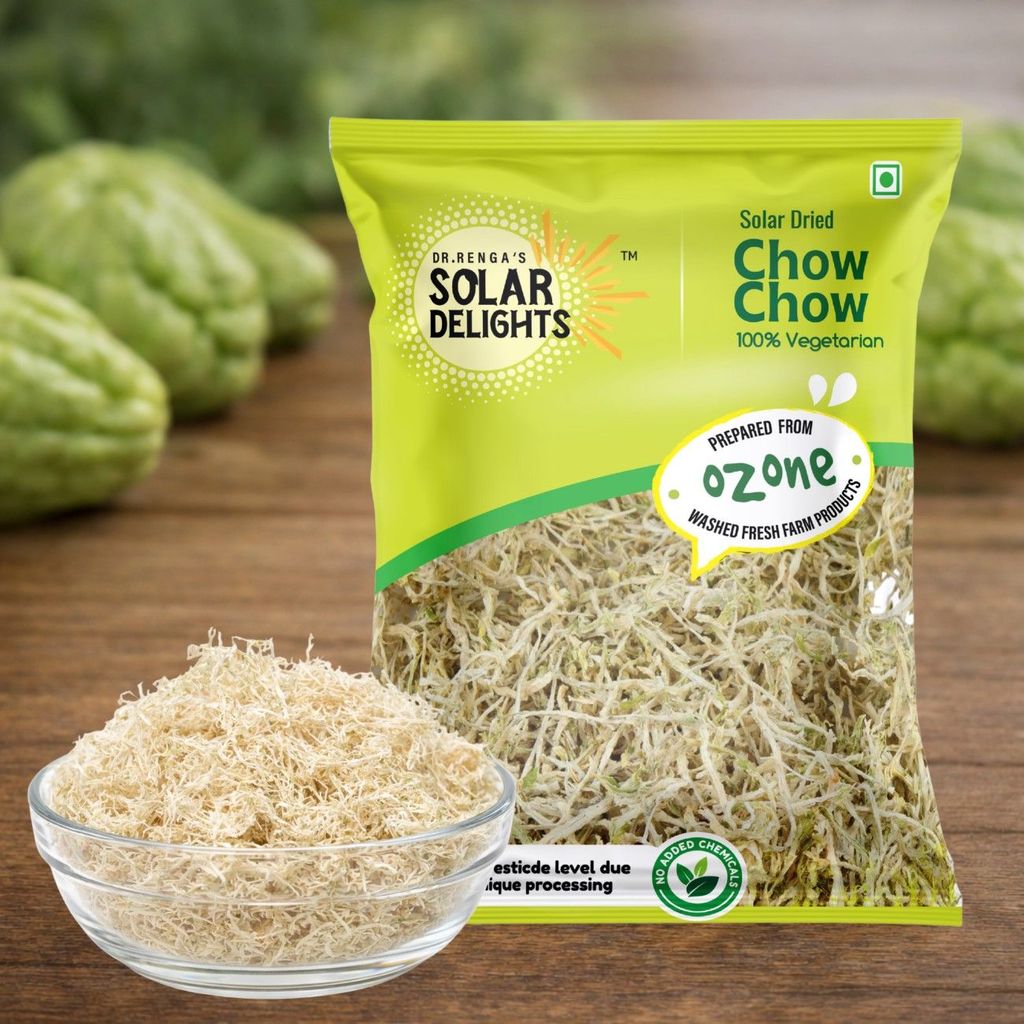 DR. RENGA'S Solar DELIGHTS Solar Dried Chow Chow Grated (Chayote) | 100g | Natural Dehydrated Vegetables Pear | Ready to Cook in Curries, Sambar & Stir Fry