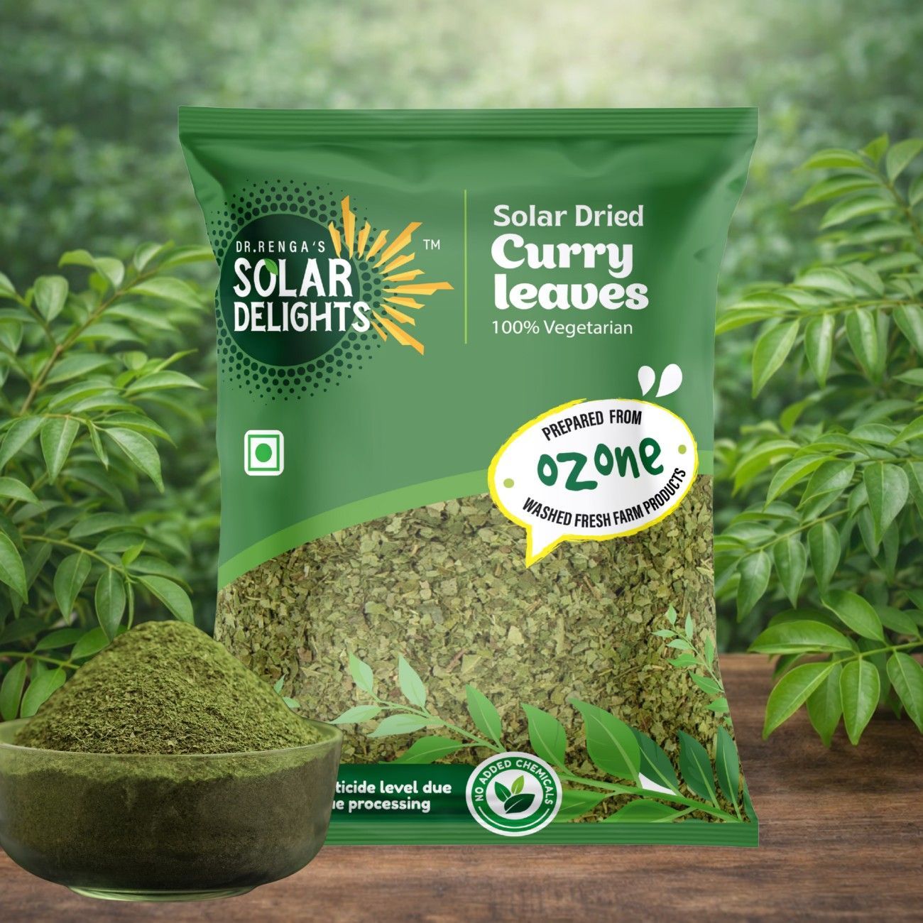 DR. RENGA'S SOLAR DELIGHTS Solar Dried Curry Leaves | Karuveppilai for Cooking | Dehydrated Curry Patta | Natural Kari patta Leaves | 100g