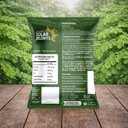 DR. RENGA'S SOLAR DELIGHTS Dried Moringa Leaves | Superfood for Moringa Tea, Smoothies & Hair Growth | 100g