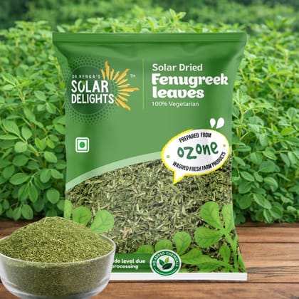 DR. RENGA'S SOLAR DELIGHTS Dried Fenugreek Leaves | Kasuri Methi | Solar Dried Methi | Dehydrated Kasoori Methi | Natural Herbs for Cooking | 100g