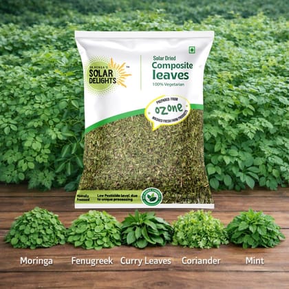 DR. RENGA'S Solar DELIGHTSSolar Dried Composite Leaves 100g | Multigreens Blend of Dehydrated Green Seasoning Leaves | Herbal Mix for Cooking