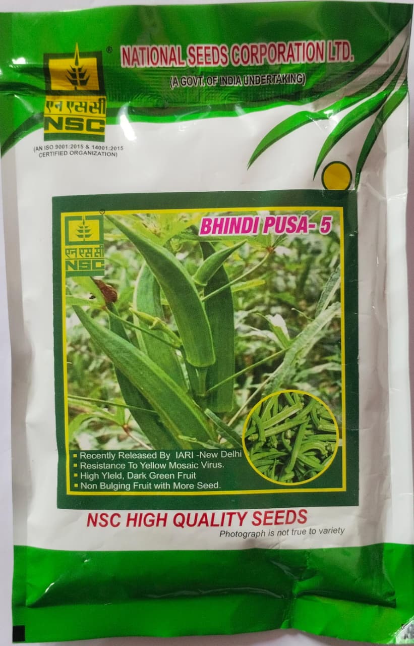 NSC Bhindi Pusa-5 variety, 100 gram T/L seed