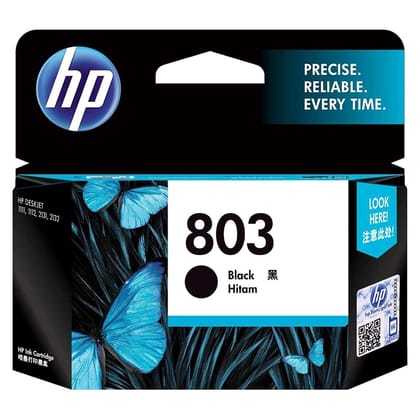HP 803 Small Black Original Ink Cartridge- F6V23A