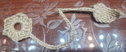 🌿 Handmade Jute Crochet Bookmark | Unique Hexagon & Leaf Design | Eco-Friendly