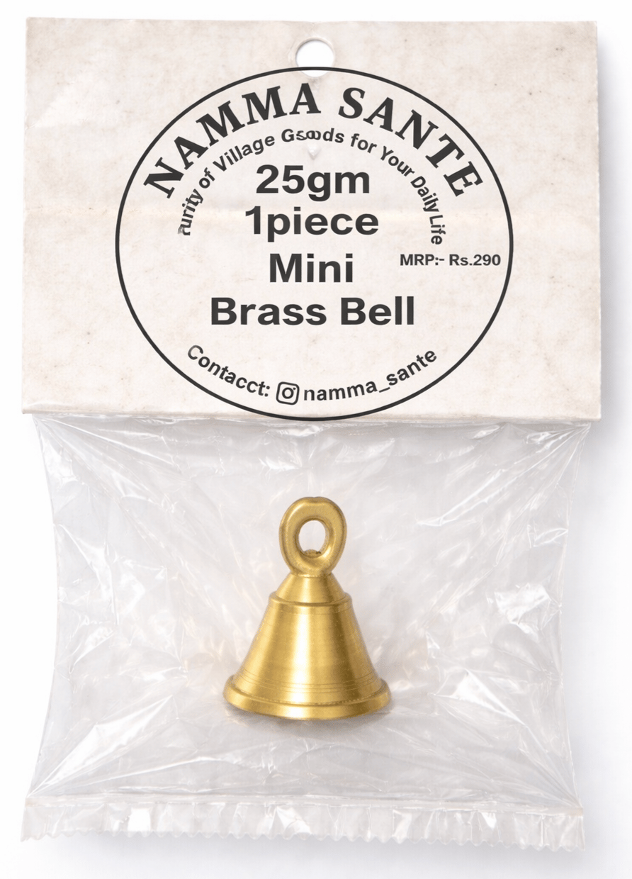Mini Brass Bell, Small Ghanti, Decorative Bell, Puja Bell Set 25gm 1 piece 