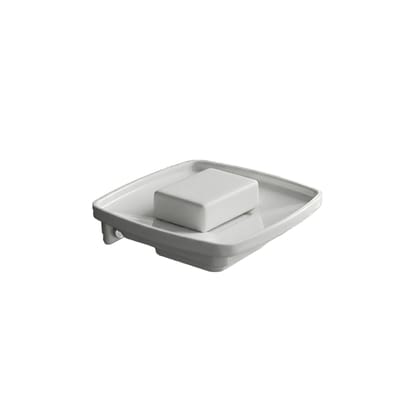 White Soap Dish Unbreakable ABS Square Ceramic Finish (RW-115)