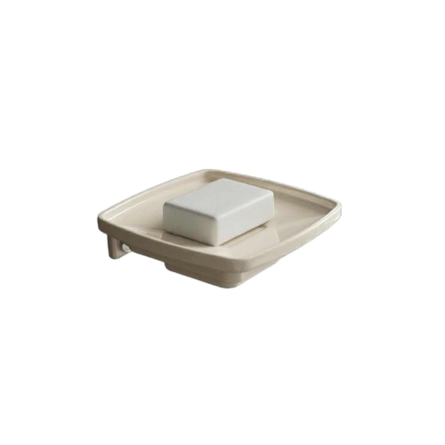 Ivory Soap Dish Unbreakable Abs Square Ceramic Finish (RM-115)
