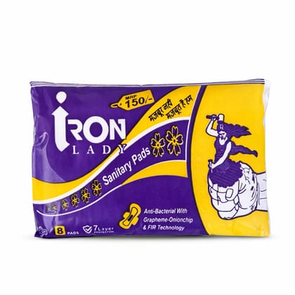 Cottony Soft Sanitary Pads for Girl and Women |  Grapheme-onion chip | Heavy Flow Protection | Leak Lock Channels | Rash Free | Ultra Thin Pack of 8 Pads