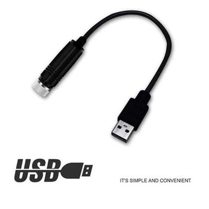 USB Car Interior LED Star Projector Atmosphere Light | 360° Adjustable Mini Starry Sky Roof Light | Plug & Play USB Ambient Decorative Light for Car, Bedroom & Party Use