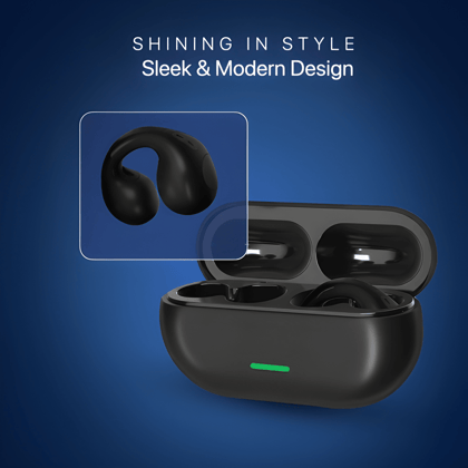 Latest Trendy Open Ear Clip Headphones | True Wireless Bluetooth Earbuds | Waterproof Bone Conduction Style TWS Earphones with Intelligent Recognition & Noise Reduction
