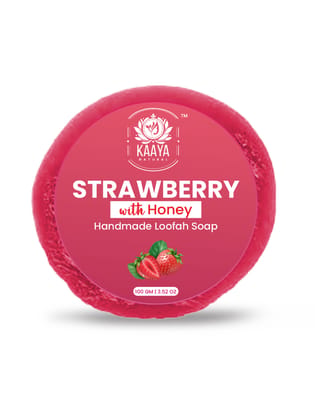 Kaaya Natural Strawberry & Honey Handmade Loofah Soap – 100 GM