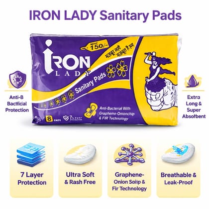 Sanitary Pads for Girl and Women - Grapheme-onion chip 8 Pads Pack of 3