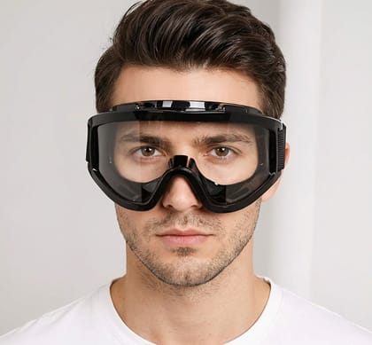 Unisex Bike Riding Goggle Mask Helmet UV Protective Windproof Face & Eyewear Dirt Shield Detachable Mouth Filter for Cycling, Motorbike & Road Ride