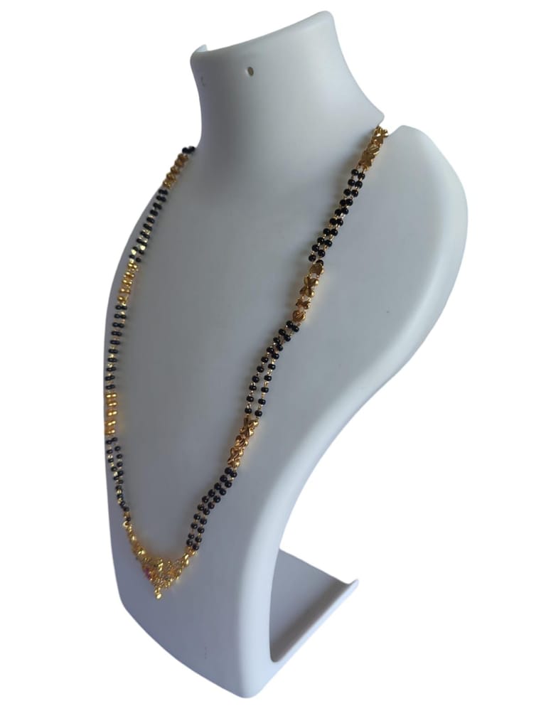 Gold Plated Mangalsutra with Black Beads for Women