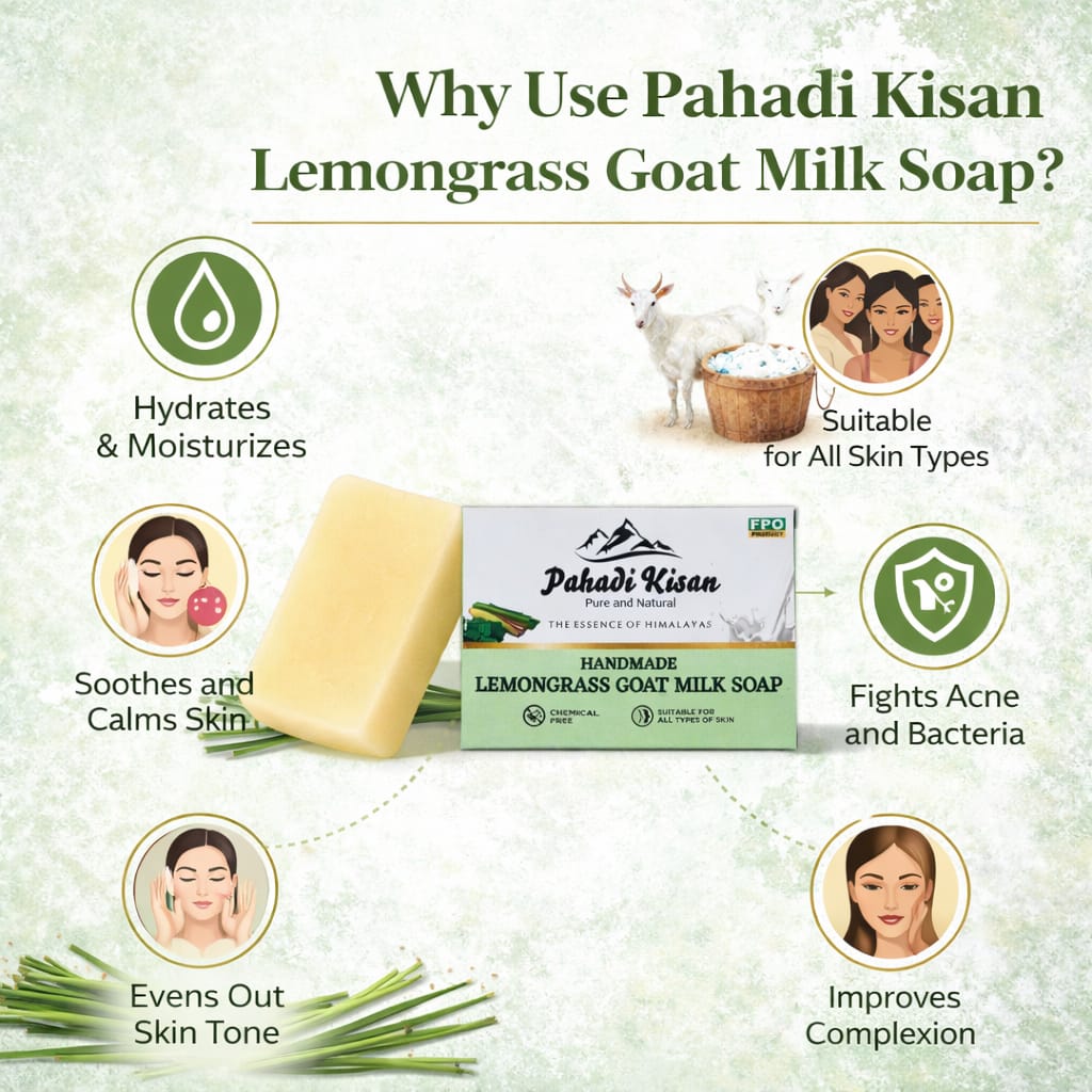 Lemongrass goat milk soap 100 gm