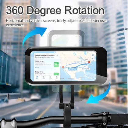 Heavy Duty Universal Waterproof Bike Phone Mount Holder | 360° Rotatable Touch-Screen Bicycle & Motorcycle Phone Holder | Waterproof Mobile Case Compatible with Most Smartphones
