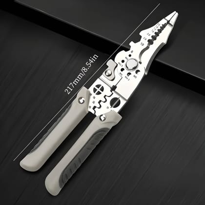 All-in-1 Multifunction Stainless Steel Wire Stripper & Crimping Tool | Wire Cutter, Cable Stripper & Wire Crimper | Professional Multi-Function Electrical Wiring Hand Tool