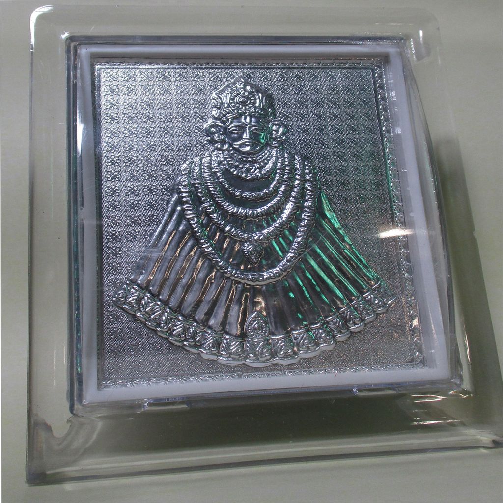 Silver foil Khatu Shyam Stand Hindu Spiritual Show Piece