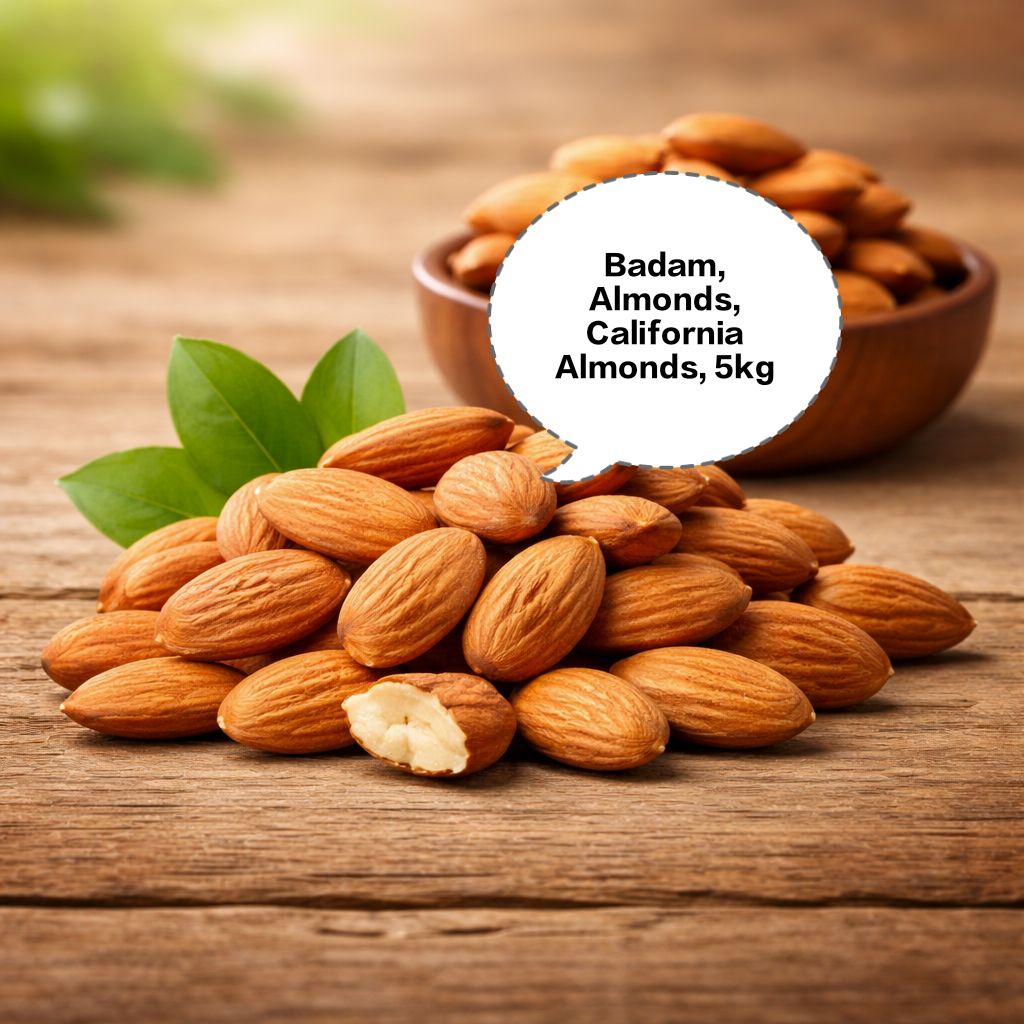 Badam, Almonds, California Almonds, Premium Badam, Dry Fruits Almonds 5kg