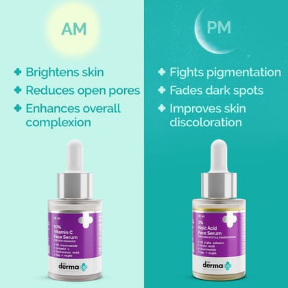 The Derma Co Pigmentation AM PM Regime Combo With Vitamin C(AM) And Kojic(PM) (30ml Each)