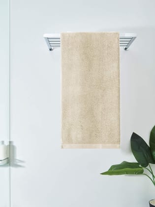 DDECOR - Pioneer Collection 100% Cotton Bomboo Plains And Textures Pattern  Bath Towel |75 CM X 150 CM| - Beige