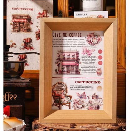 Coffee Washi Tape Set (4 Rolls) – Vintage Coffee Shop PET Decorative Tape, Aesthetic Scrapbooking & Journaling Stickers (6cm x 200cm Each)