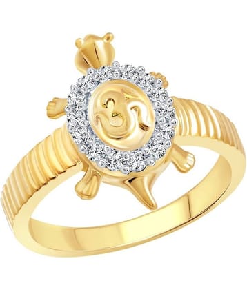 Vighnaharta Om Tortoise Gold and Rhodium Plated Ring