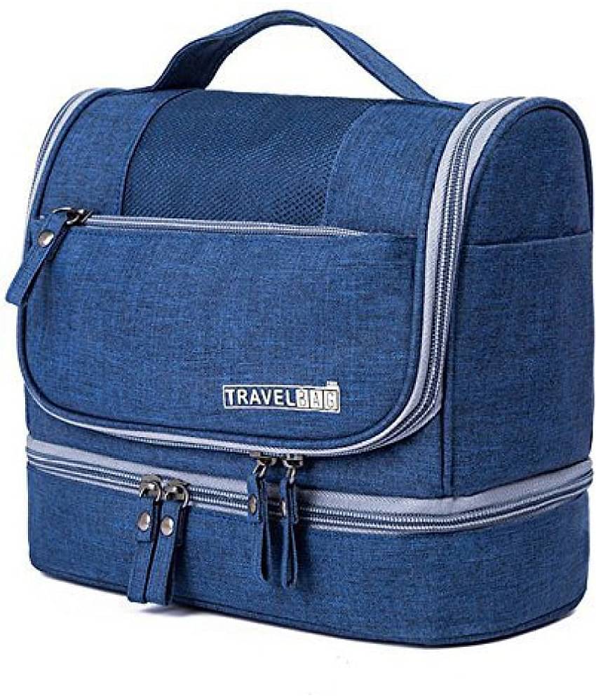 House Of Quirk Blue Waterproof Toiletry Makeup Cosmetic Bag