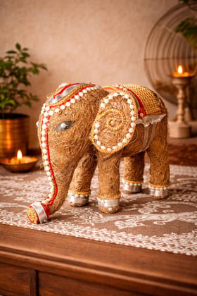 [Pack of 6] Eco Elephant Decor – Handcrafted coconut thread made