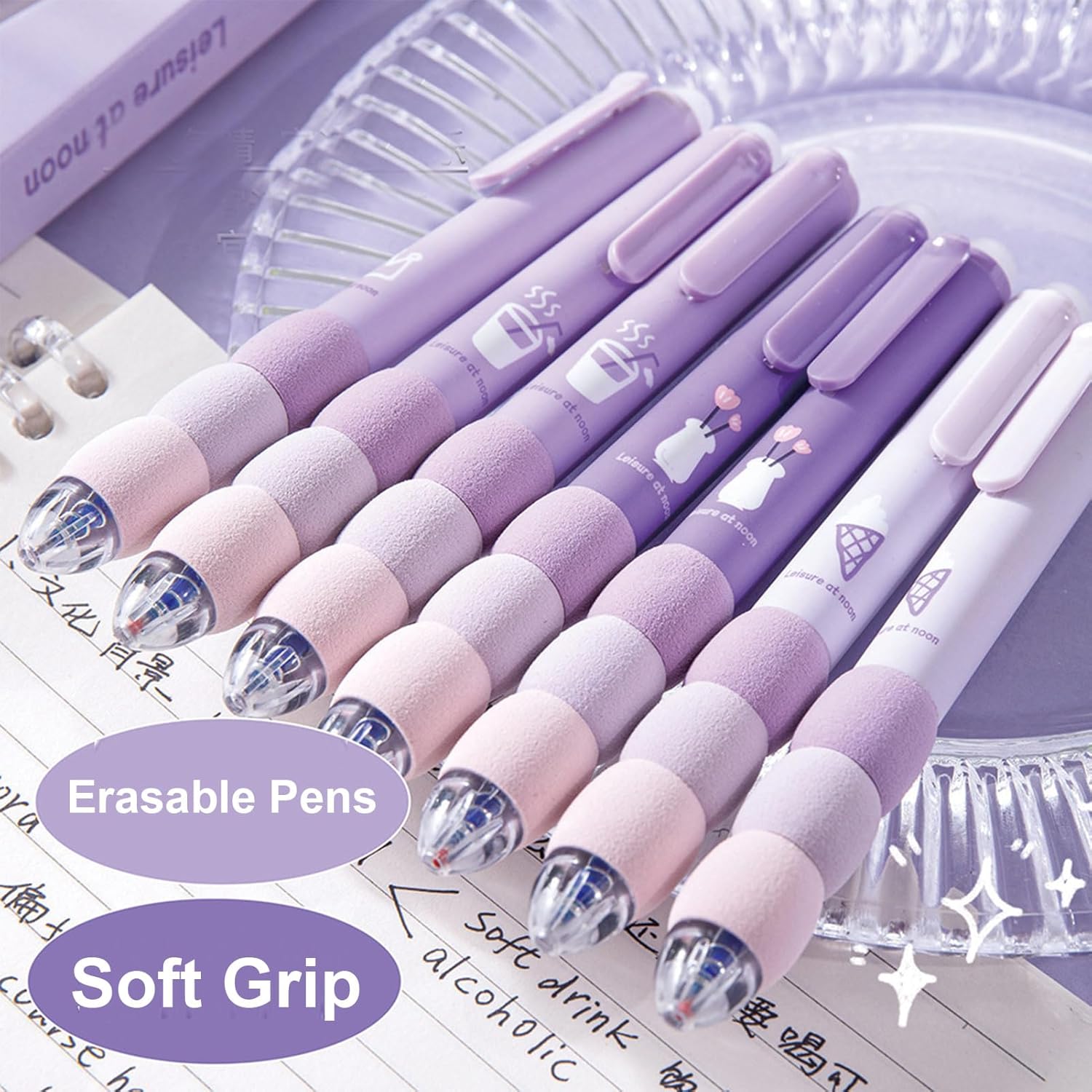 Cute Capybara Gel Pens Set – 0.5mm Fine Point Blue Ink, Waterproof Smooth Writing Pens with Rubber Grip, Kawaii Stationery 6 Pack for School, Office & Gifts