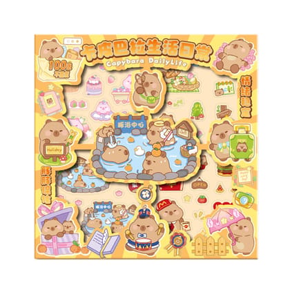 Capybara Kawaii PET Stickers Set – 300+ Pcs Aesthetic Japanese Style Self-Adhesive Stickers, 96 Sheets Multicolor Cute Scrapbooking & DIY Craft Stickers Capybara Kawaii PET Stickers Set – 300+ Pcs Aesthetic Japanese Style Self-Adhesive Stickers, 96 Sheets Multicolor Cute Scrapbooking & DIY Craft Stickers