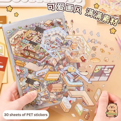 3D Sticker Book for Kids – 50 Sheets Activity Set with 20 Scene Cards & 30 PET Stickers, DIY Cartoon Collage Sticker Book for Fun Learning & Creative Play 3D Sticker Book for Kids – 50 Sheets Activity Set with 20 Scene Cards & 30 PET Stickers, DIY Cartoon Collage Sticker Book for Fun Learning & Creative Play