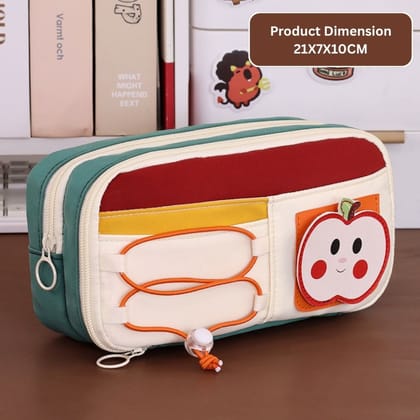 Premium Cute Pencil Case with Zipper – Large Capacity Cartoon Pencil Pouch, Multi-Compartment Stationery Organizer Bag for School, College & Office