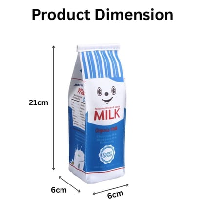 Milk Carton Pencil Case – Creative Cute Cartoon PU Leather Pencil Pouch, Large Capacity, Waterproof Stationery Organizer for School, Office & Travel