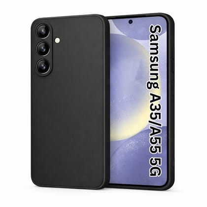 V3Deals Silicone Case Compatible with Samsung Galaxy A55 5G, Samsung A35 | Camera Bump Protection & Inner Velvet Fabric Lining | Ultra Slim Matte Soft Rubberised Case Cover
