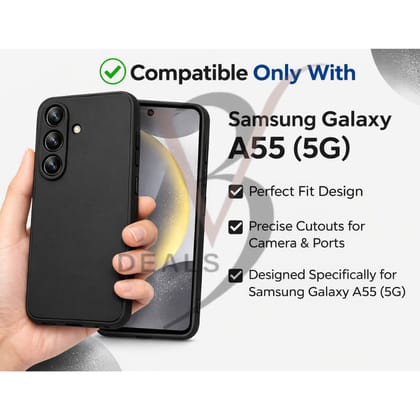 V3Deals Silicone Case Compatible with Samsung Galaxy A55 5G, Samsung A35 | Camera Bump Protection & Inner Velvet Fabric Lining | Ultra Slim Matte Soft Rubberised Case Cover