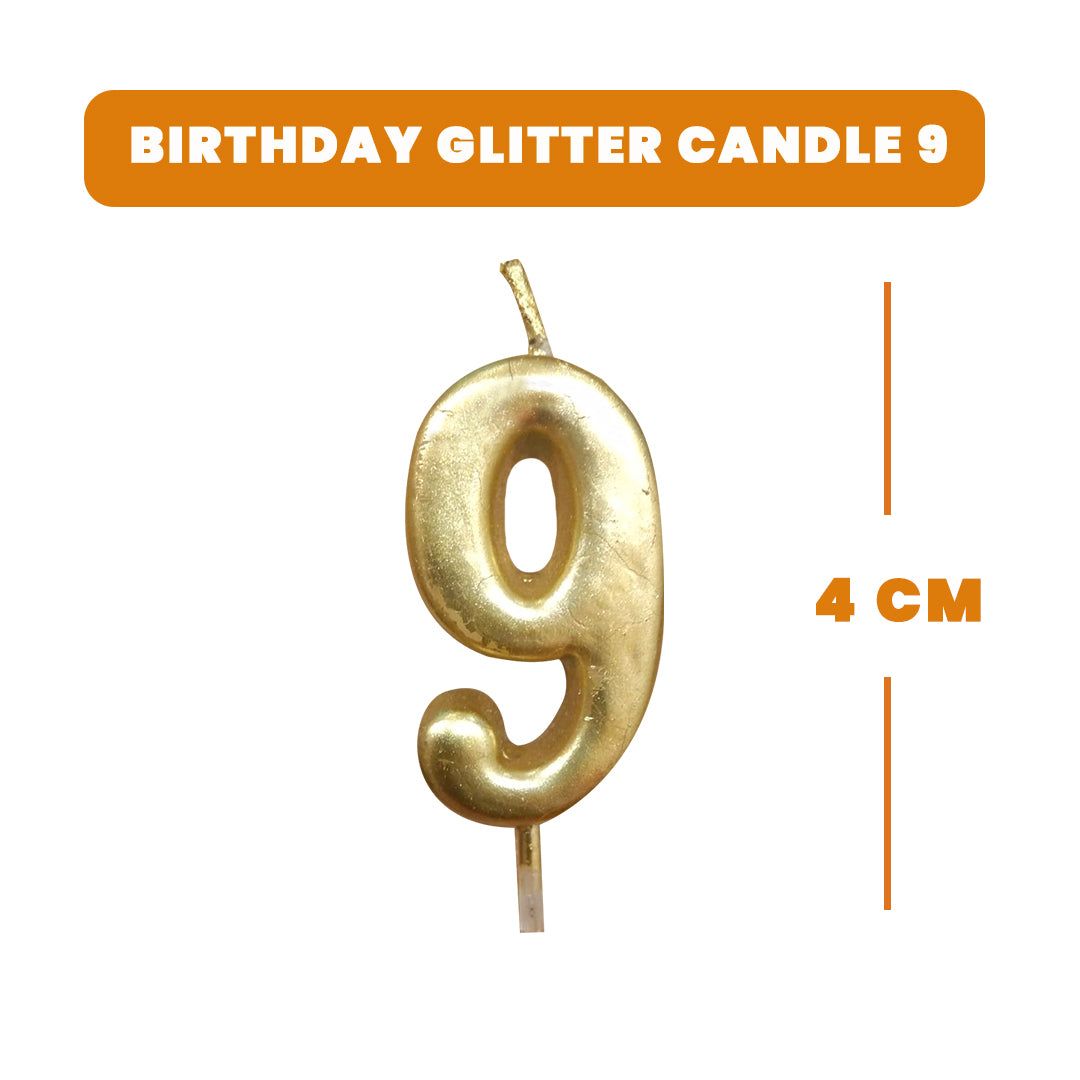Golden Number 9 Candle - 1PC