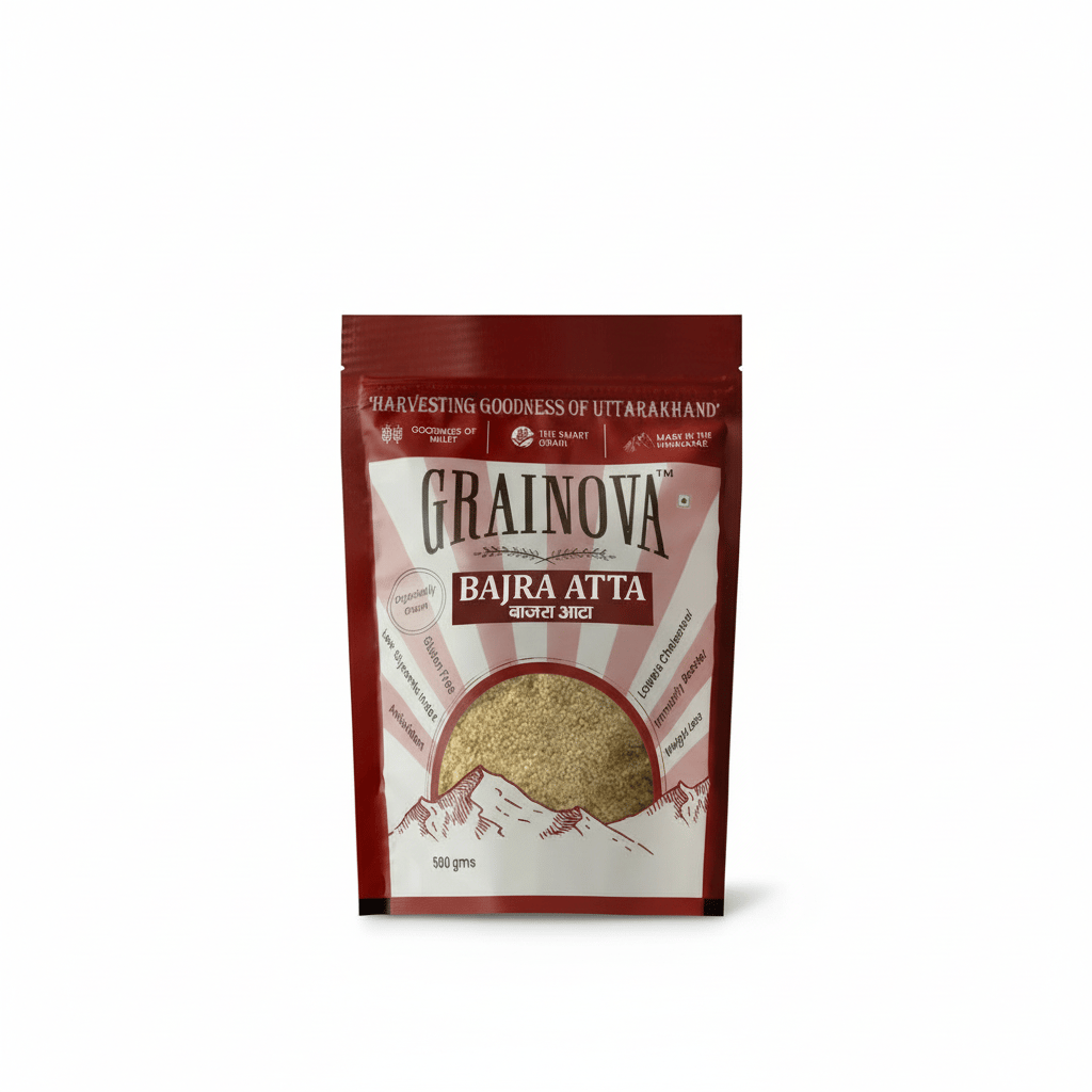 GRAINOVA  Bajra Atta | Pearl Millet Flour | Bajra Atta 500gm | Millet Flour | Bajre Ka Atta
