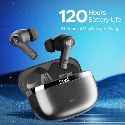 Boat airdopes Nirvana Iris Ear Buds  (Crystal Black)