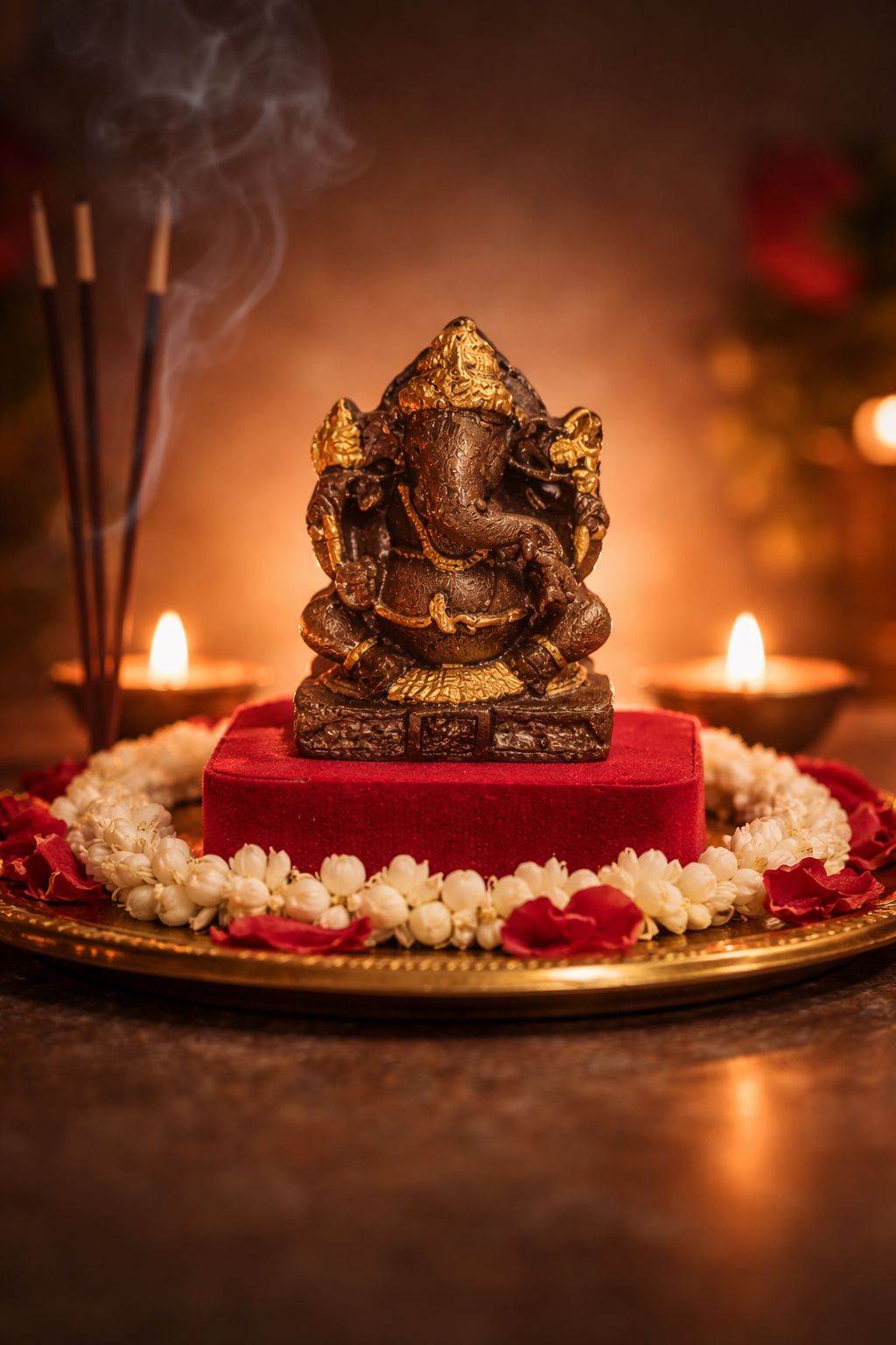 Sacred Lord Ganesha Cow Dung Idol (Mini)