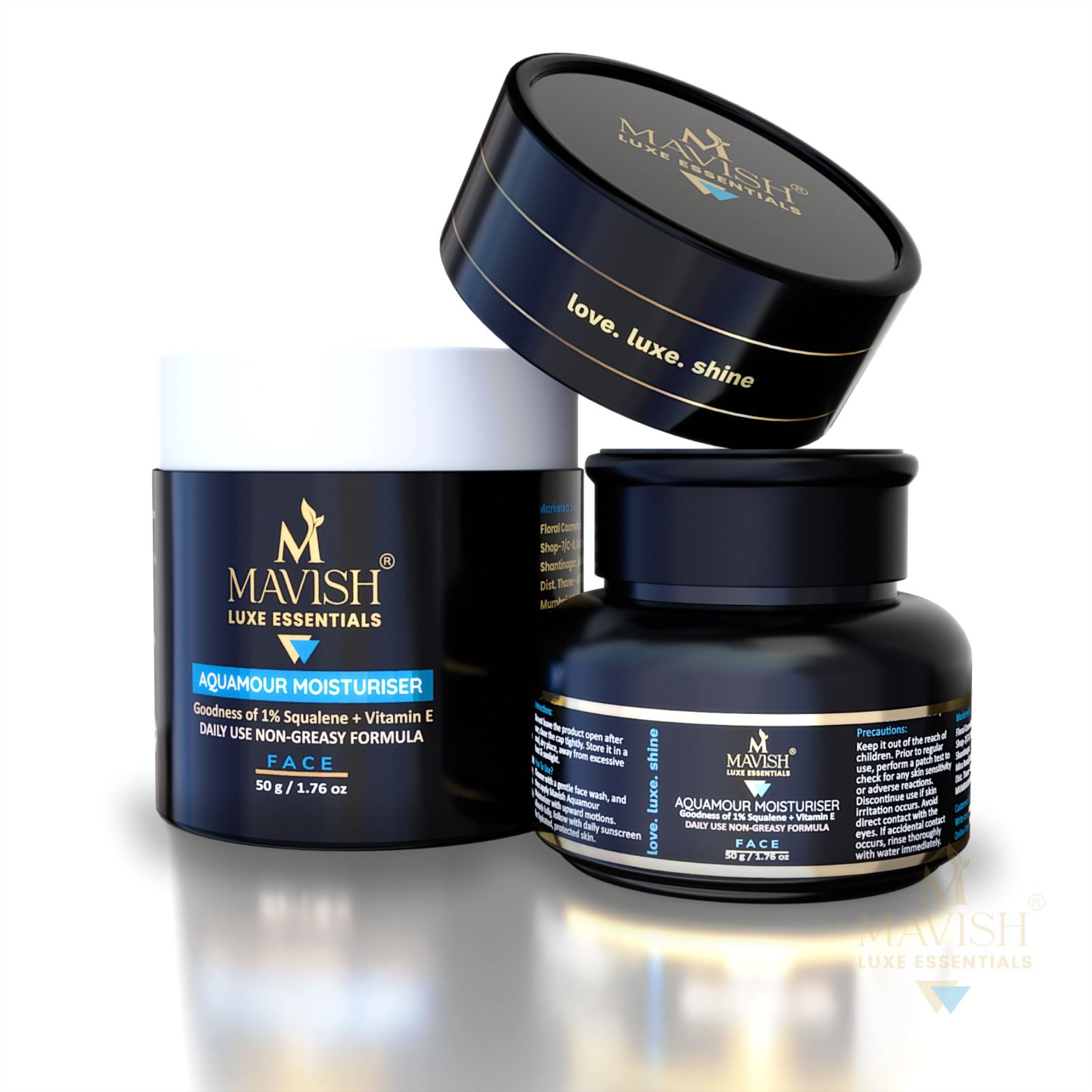 MAVISH Aquamour Moisturiser with 1% Squalene & Vitamin E - 50g