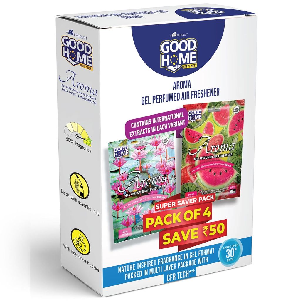 Good Home Aroma Gel Perfumed Air Freshener Bathroom Air Freshener 10gx4 | Internationally Loved Fragrances for Car |Lasts up to 30 days | Germ Protection for Bathroom, Toilet, Home & Office - Fresheners and Repellents | Buy online on ZillyBuy