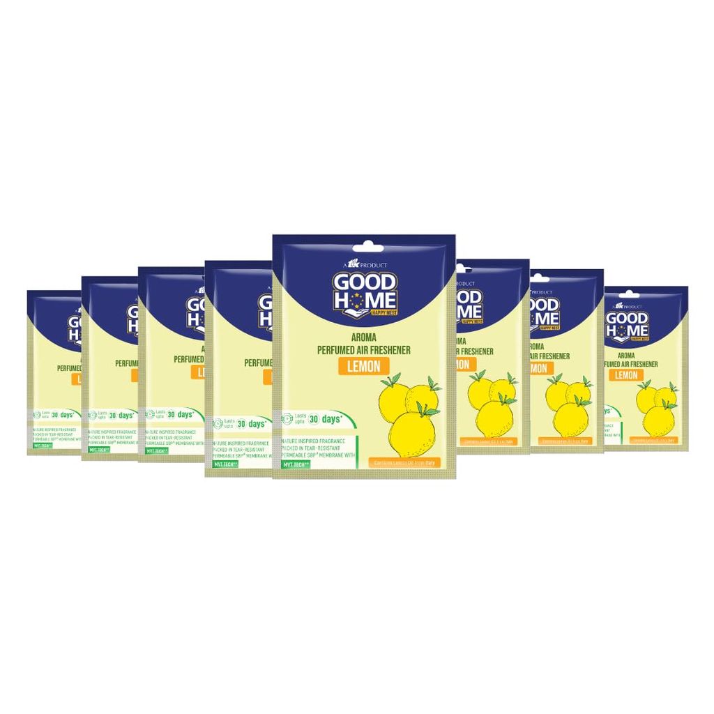Good Home Air Freshener Aroma|Long Lasting Premium Fragrance Booster |Skin Friendly for Home/Office/Bathrom (Lemon,Pack of 8, 10g x 8) - Fresheners and Repellents | Buy online on ZillyBuy