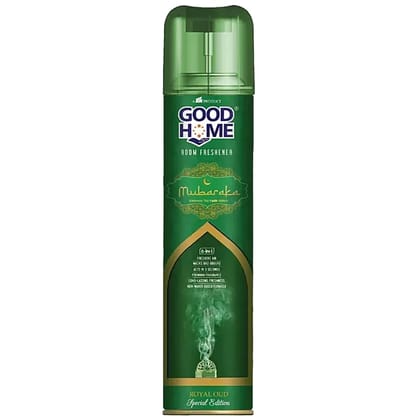 Good Home Room Freshener Spray Mubaraka Freshens Air Premium Fragrance Long Lasting Freshness, 140 g